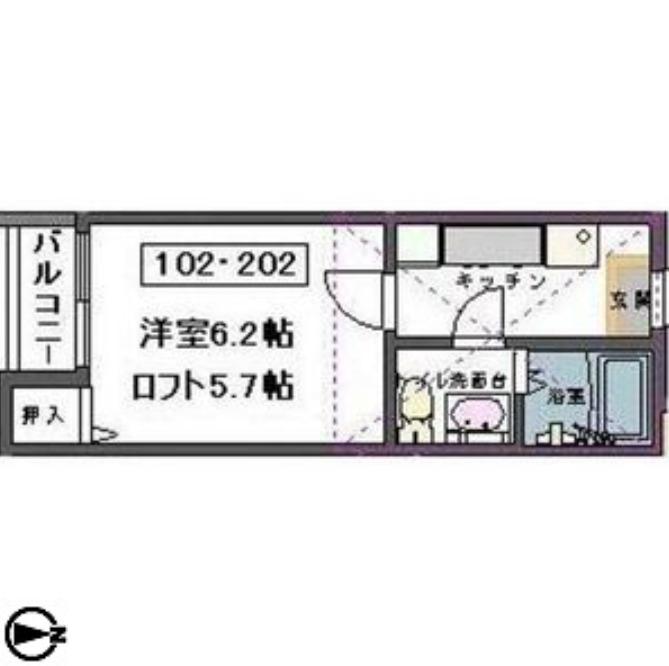 TNメゾン(1K/1階)の間取り写真