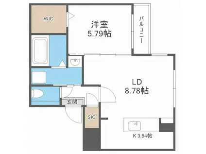 コンフォルト2.1(1LDK/2階)の間取り写真