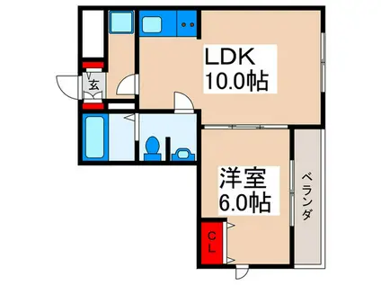 メゾン・ド・ラパン(1LDK/2階)の間取り写真