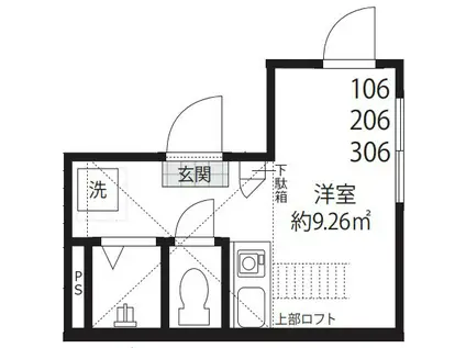 PONTEVECCHIO(ワンルーム/3階)の間取り写真