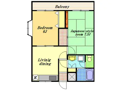 ベルメゾン舞浜(2DK/3階)の間取り写真
