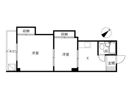 ハイムタウゼント1(2K/1階)の間取り写真