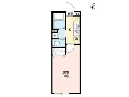 ヴィラ・アヴェニューI(1K/1階)の間取り写真