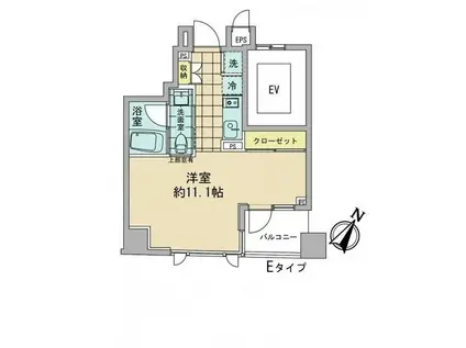 アズ日本橋人形町(ワンルーム/4階)の間取り写真