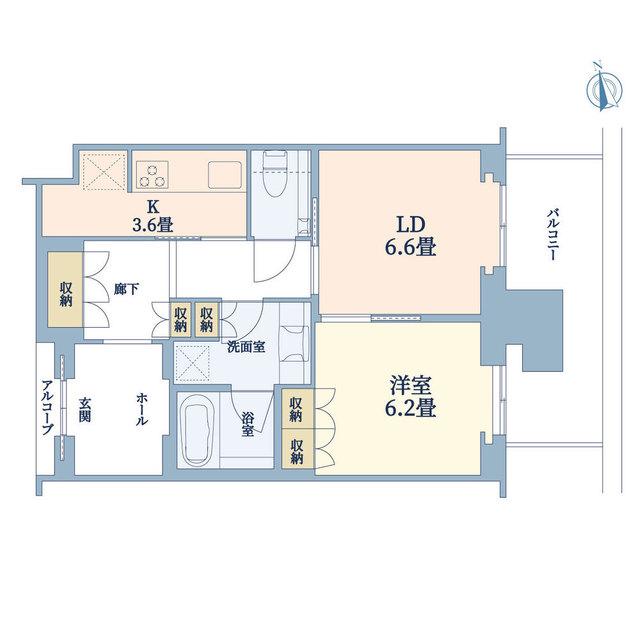 グラングリーン大阪 THE ノース RESIDENCE(1LDK/27階)の間取り写真
