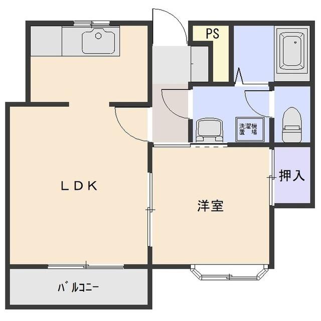 フィオーレPARTII(1LDK/2階)の間取り写真
