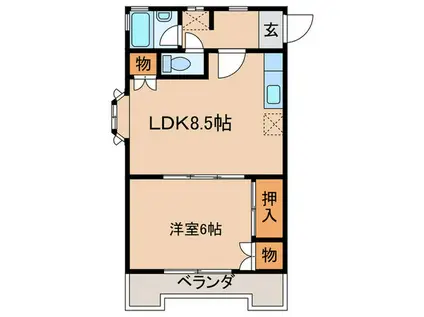 サンハイツ五才美(1LDK/2階)の間取り写真