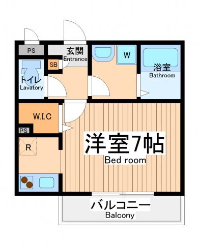 リブリソメット峰(1K/1階)の間取り写真