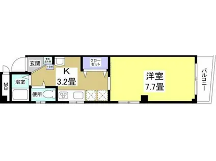 遠州鉄道 遠州病院駅 徒歩4分 5階建 築22年(1K/4階)の間取り写真