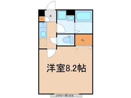 エクシリア大和町(1K/2階)の間取り写真