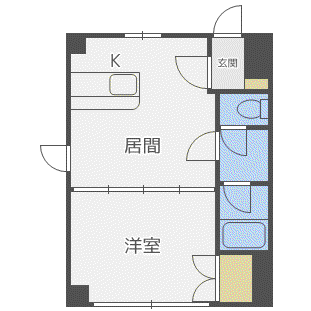 ドリームN26BLD(1LDK/2階)の間取り写真