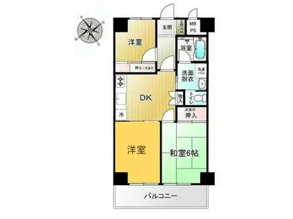 シャルムメゾン入間川(3DK/4階)の間取り写真