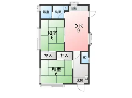 ハイツアラキ(2LDK/1階)の間取り写真