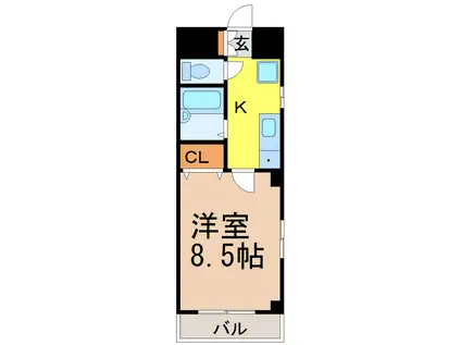 ブロアアムール(1K/4階)の間取り写真