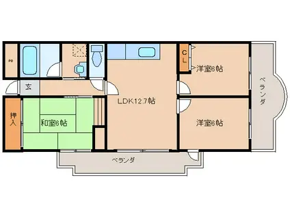 タワー・ア・ラ・モード(3LDK/5階)の間取り写真