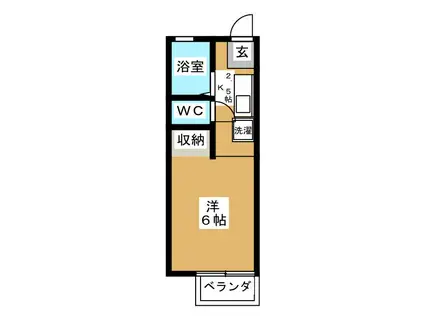 ハイツ竹野(ワンルーム/2階)の間取り写真