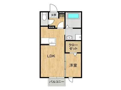 クレーブラット(1LDK/2階)の間取り写真