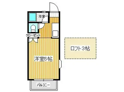 ウイング松香台(ワンルーム/2階)の間取り写真