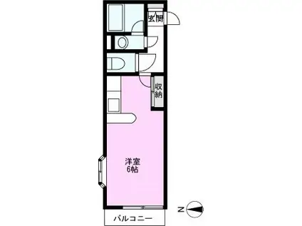 エーデルブルーメ吉川(ワンルーム/1階)の間取り写真