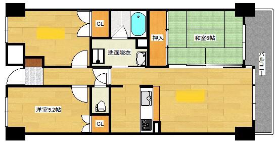 フォーラム牛田南(3LDK/2階)の間取り写真