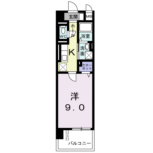 グラン アベニューI(1K/3階)の間取り写真