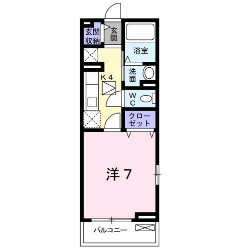 ショワ湘南(1K/1階)の間取り写真