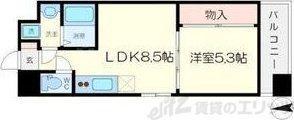 ライブガーデン江坂(1LDK/6階)の間取り写真