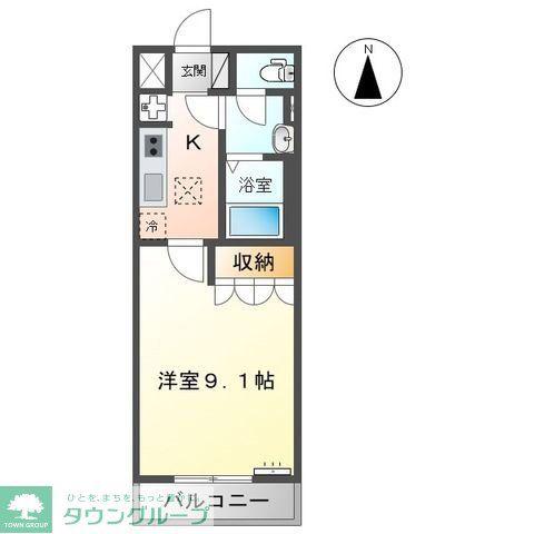 ファーストヒルズ(1K/1階)の間取り写真