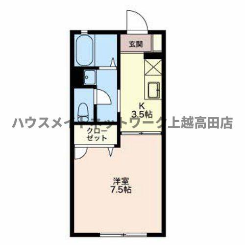 ルミエールK(1K/2階)の間取り写真