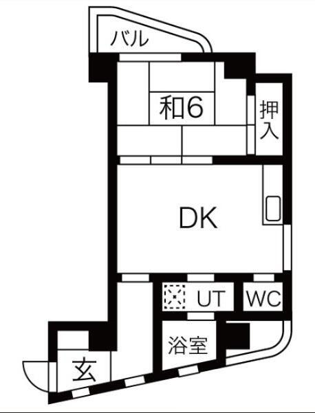 泉屋ビル(1DK/4階)の間取り写真