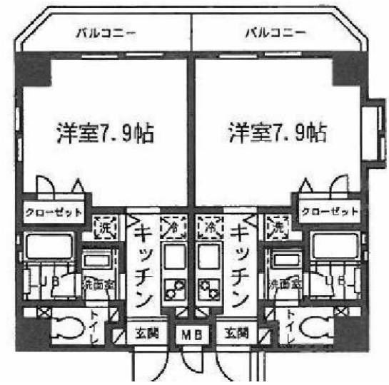 フォンテーヌ東陽(1K/5階)の間取り写真