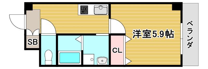 FAPART吉野(1K/4階)の間取り写真