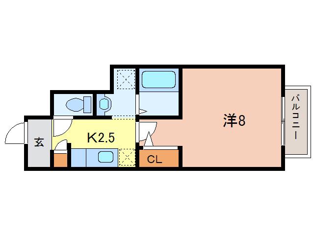 プリマベーラ森友(1K/1階)の間取り写真