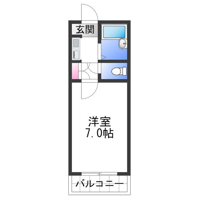 アップルマンション(1K/4階)の間取り写真