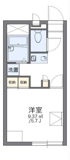 レオパレスドゥジェーム(1K/1階)の間取り写真