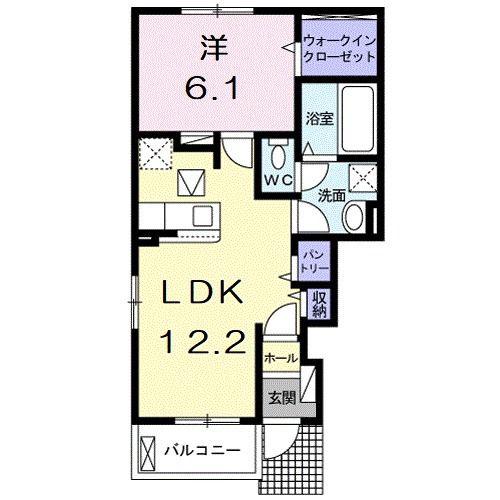 フェールシュバル(1LDK/1階)の間取り写真