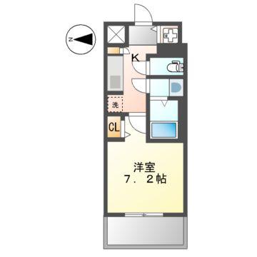 エス・キュート 丸の内(1K/12階)の間取り写真
