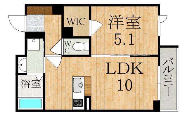 シャーメゾンアサヒIV(1LDK/2階)の間取り写真