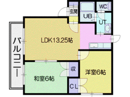 カーサ北野台(2LDK/2階)の間取り写真