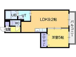 ウィングキャッスル(1LDK/4階)の間取り写真
