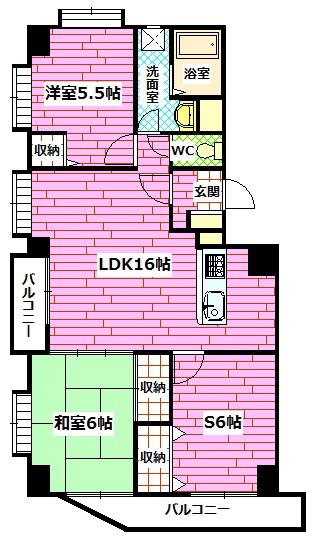 ラフィーネカツタ(3LDK/2階)の間取り写真