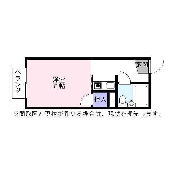 プレステージ後三条(1K/1階)の間取り写真
