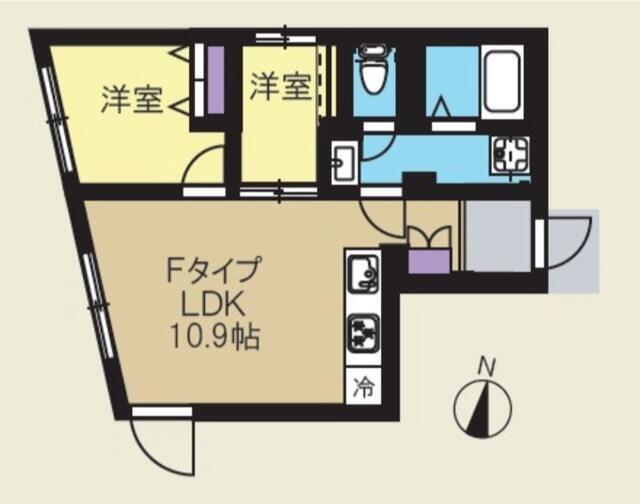 CREAL新高円寺(2LDK/2階)の間取り写真