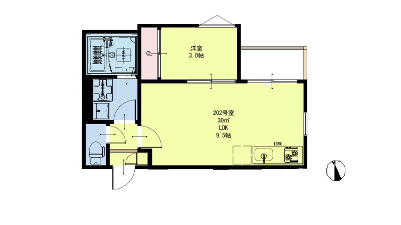 REGALEST仙台卸町(1LDK/2階)の間取り写真
