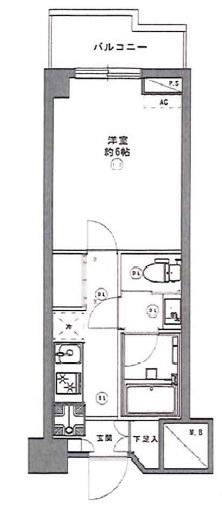 三越ゼームス坂マンション(1K/3階)の間取り写真