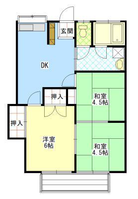 座間コーポ(3DK/2階)の間取り写真