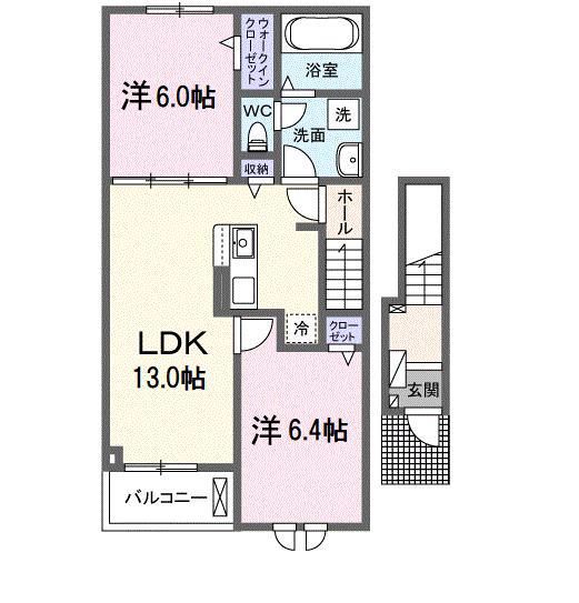 ラヴィベールアイ I(2LDK/2階)の間取り写真