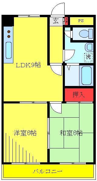 ミナモトマンション2(2LDK/3階)の間取り写真