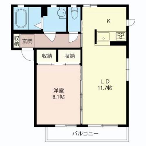 エスポワールII(1LDK/2階)の間取り写真