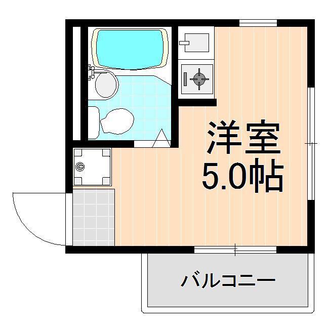 サンセット ビレッジ(ワンルーム/2階)の間取り写真